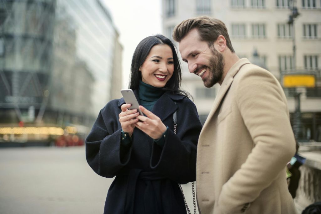 Professional couple in the city